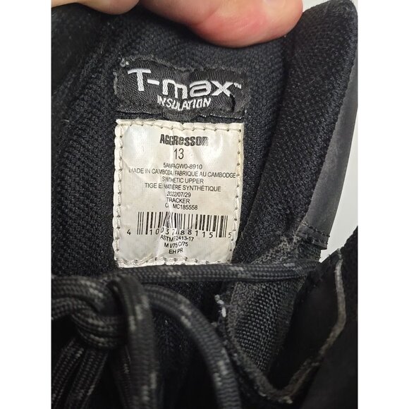 Aggressor Men's 8" 8910 Steel Toe Steel Plate WP Work Boots Black/Grey Size 13M - Picture 4 of 9